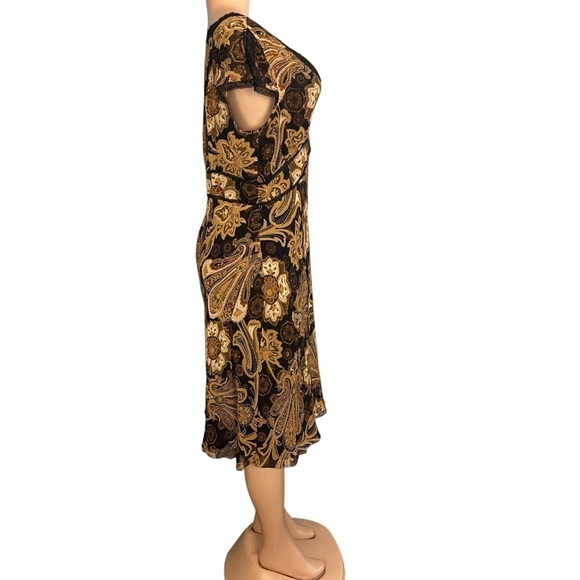 INC International Concepts Y2K Dress Silk Black & Brown Whimsigoth Fairy Grunge - Picture 5 of 13